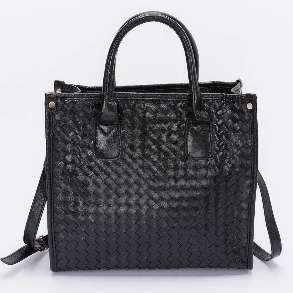 Metallic Braided Tote Bag